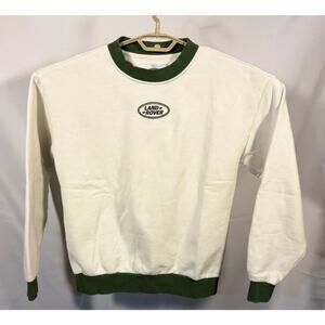 Land Rover Crewneck Sweatshirt Cream Green Embroidered Logo Size S